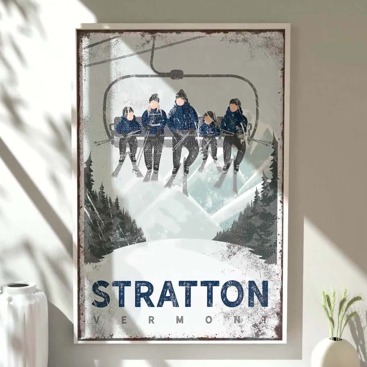 Custom Snowboard Wall Art: Vintage Mountain Print - Rustic Lodge